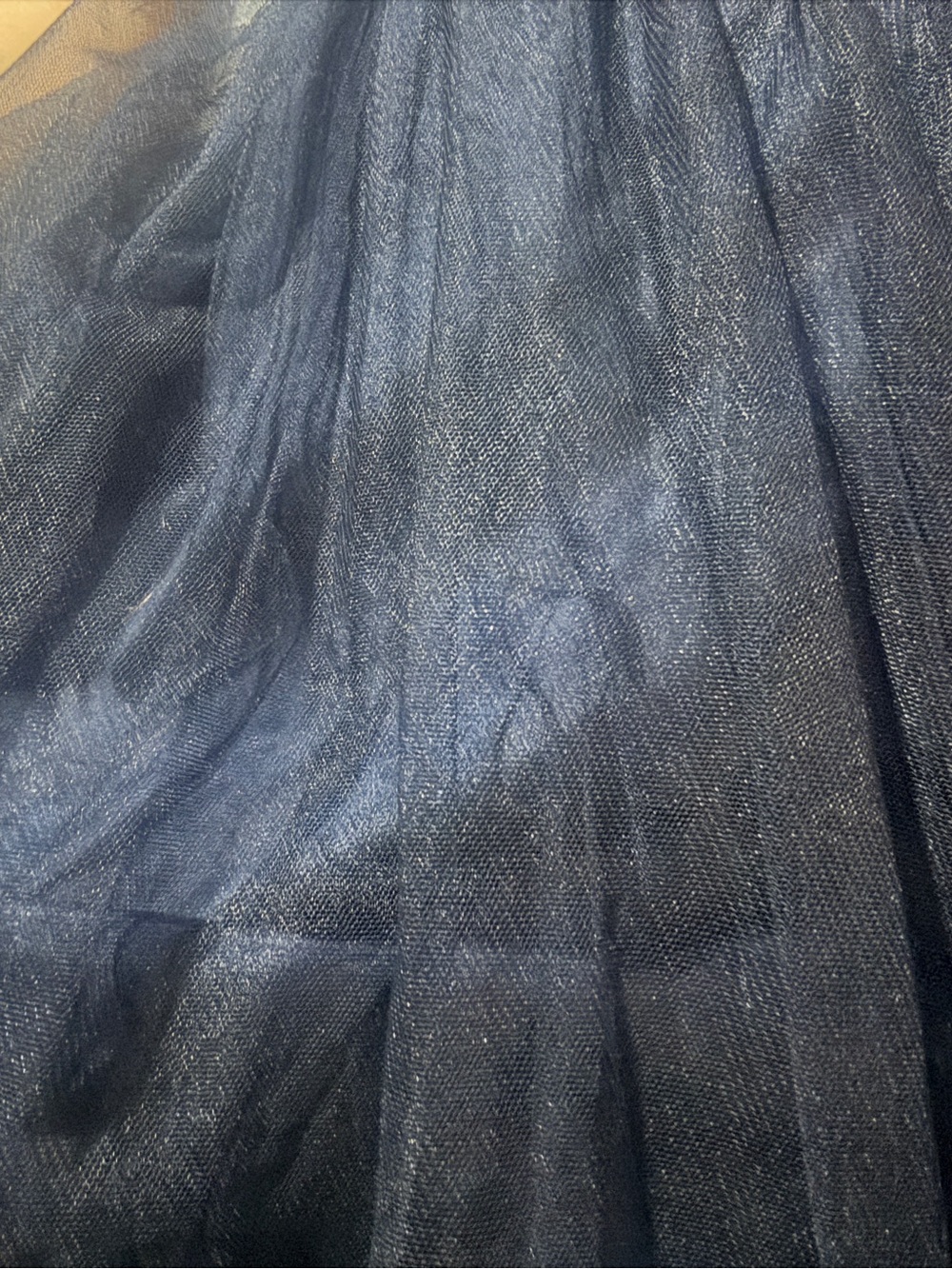 Women's Navy blue lined long prom gown Tulle a line Maxi Skirt Sz L - Picture 3 of 5